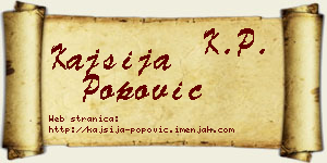 Kajsija Popović vizit kartica